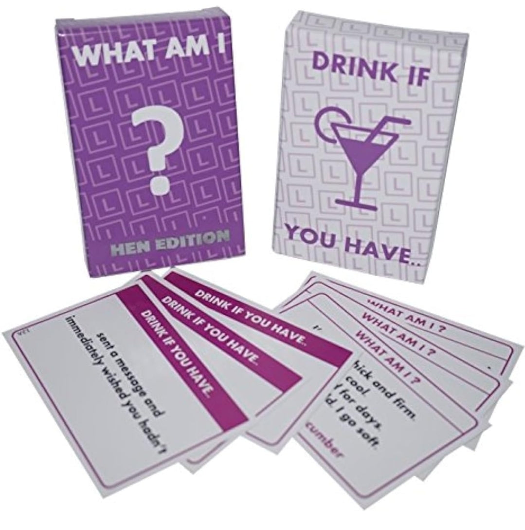 Hen Night Party Games - WHAT AM I ? / DRINK IF YOU HAVE - 2 GAMES